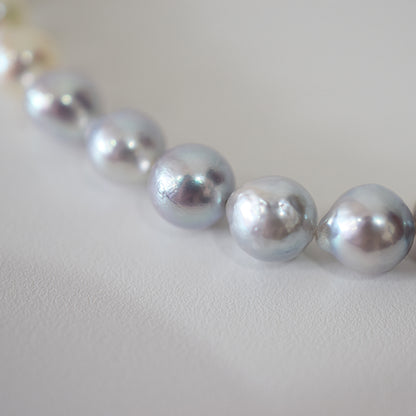 Actual product 6mm - 7mm Natural color Baroque Akoya Pearl Bracelet 6.29inch Japan AkoyaPearl SV925 Wedding Japanese Seawater