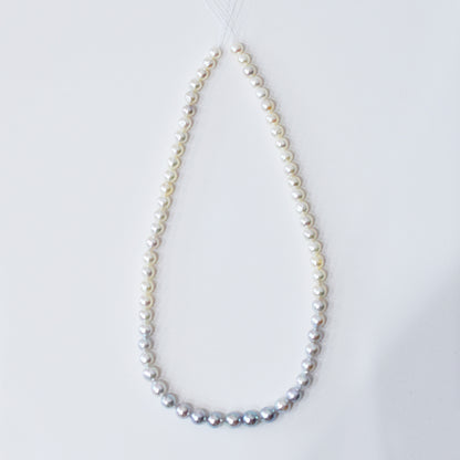 Actual product Natural color Gradient Color Baroque 6mm - 8mm Real Akoya Pearl Japan 16.3inch 41.5cm starand Japanese choker reenspearl