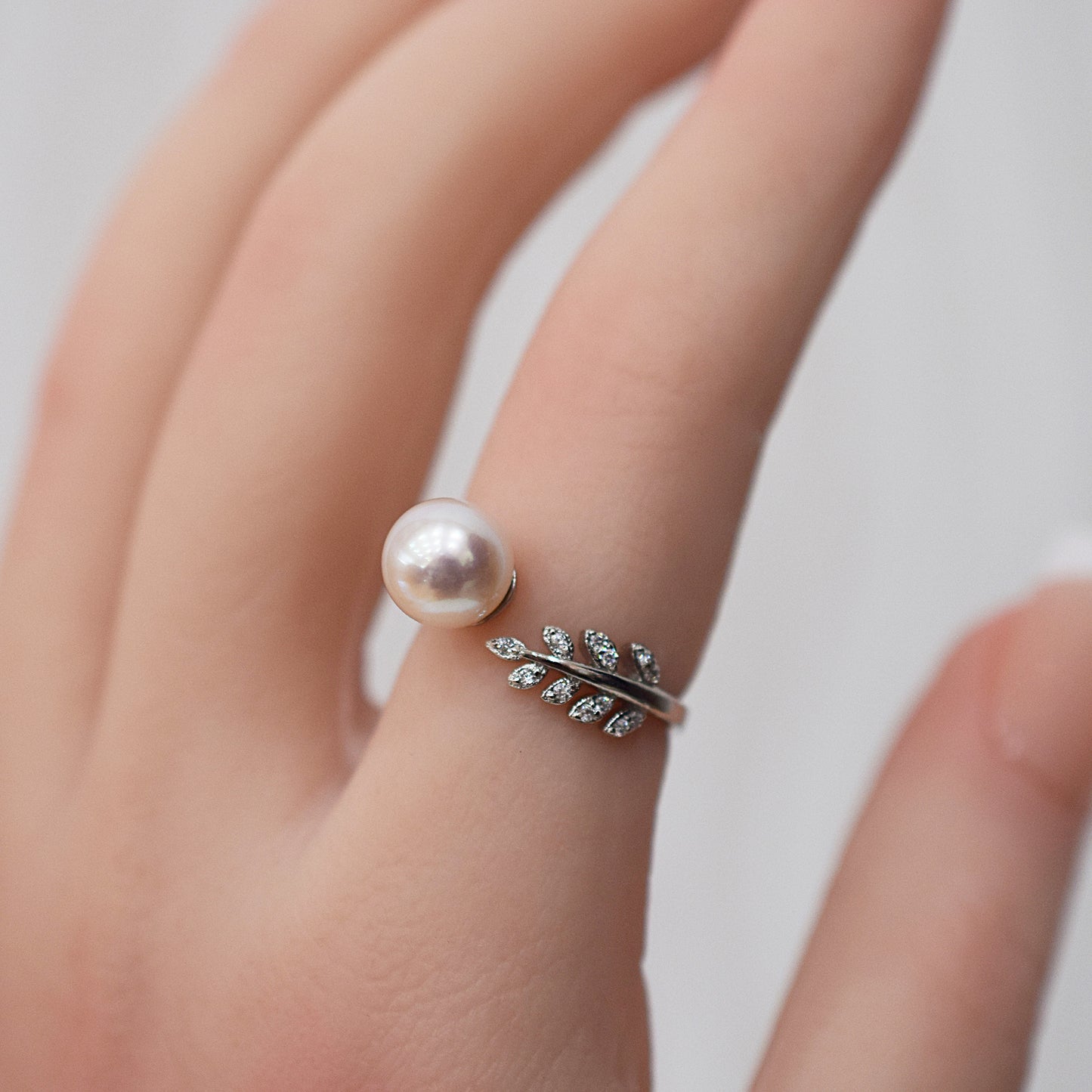 Actual product Rare White pink 8mm - 8.5mm Ring Sea Real Akoya Pearl From Japan SV925 Silver reenspearl akoyapearl