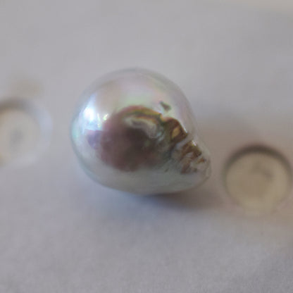 Actual product 10.8mm Necklace Natural color Seawater Real akoya Pearl Baroque Surgical Stainless Steel Japan reenspearl