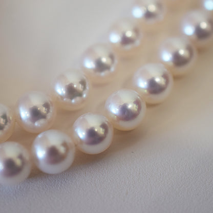Actual product Hanadama rank white pink 6.5mm - 7mm Sea Real Akoya pearl strand choker necklace Japan Japanese Seawater Silver925