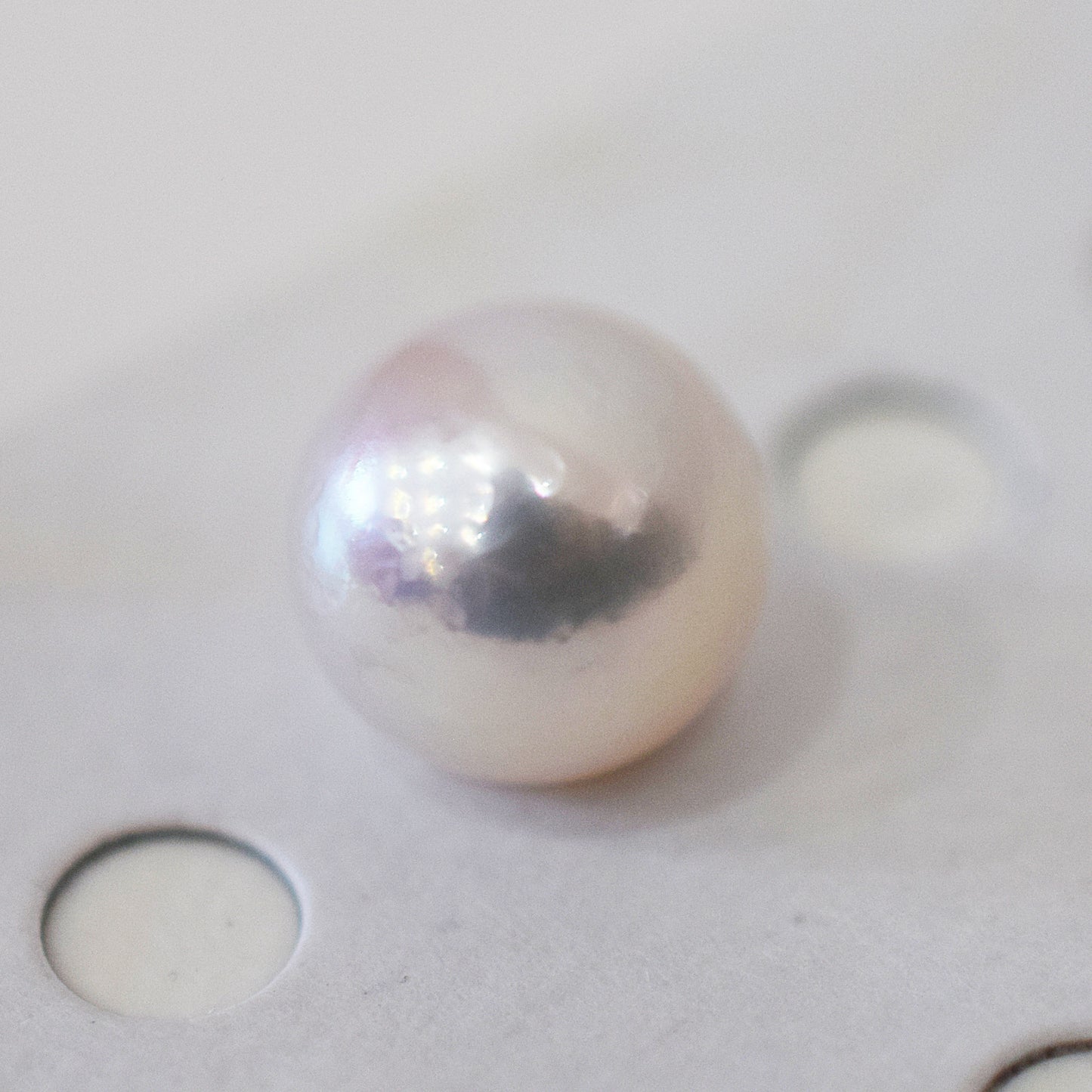 Pearl Science Laboratory Sorting Rose white pink 9.4mm Sea Real Akoya Loose 1pc Japan Japanese Seawater akoyapearl