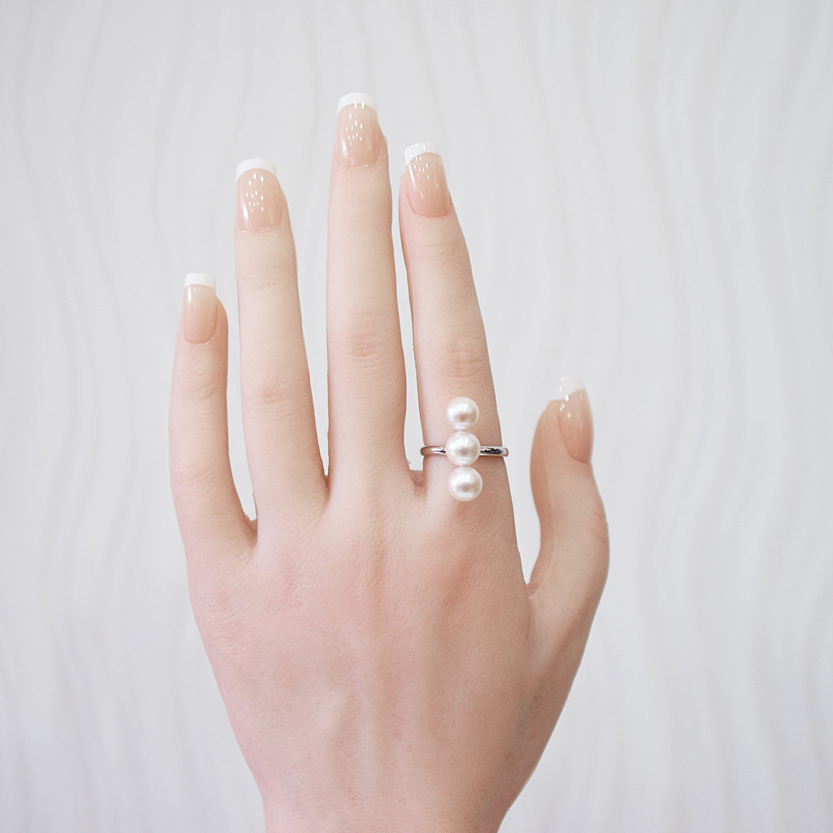 White pink 5.5mm - 8mm Ring Akoya Pearl From Japan SV925 Silver reenspearl Sea Real akoyapearl