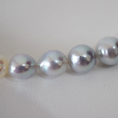 Actual product 6mm - 7mm Natural color Baroque Akoya Pearl Bracelet 6.29inch Japan AkoyaPearl SV925 Wedding Japanese Seawater