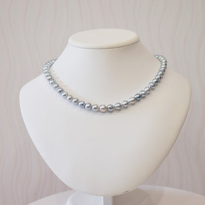 Limited to actual item Necklace Natural color Baroque 8mm - 9.5mm Real Akoya Pearl Japan 16.5inch 42cm starand Japanese choker reenspearl