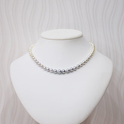 Actual product Natural color Gradient Color Baroque 6mm - 8mm Real Akoya Pearl Japan 16.3inch 41.5cm starand Japanese choker reenspearl