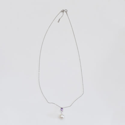 White pink 9mm - 9.5mm hanadama rank pendant necklace Akoya Pearl SV925 Semi-precious stones Japan Seawater reenspearl Birthday あこや 真珠