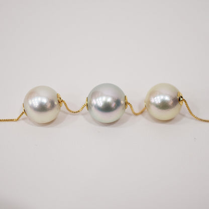 Actual product Actual product 8.8mm - 9.4mm Rose Certificate from the Pearl Science Laboratory Natural color necklace K18YG Japan reenspearl SK-439294