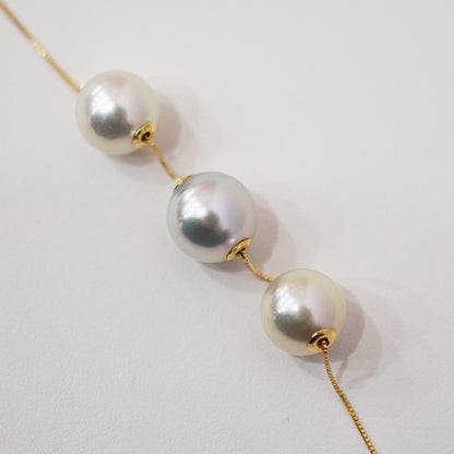 Actual product Actual product 8.8mm - 9.4mm Rose Certificate from the Pearl Science Laboratory Natural color necklace K18YG Japan reenspearl SK-439294