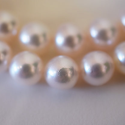 Actual product Hanadama rank white pink 7mm - 7.5mm Sea Real Akoya pearl strand choker necklace Japan Japanese Seawater Silver925