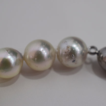 Limited to actual item 9mm - 9.5mm Natural color Multi Semi-round ~ Baroque Akoya Pearl Bracelet From Japan AkoyaPearl Stainless 7.08inch Wedding Japanese Magnet