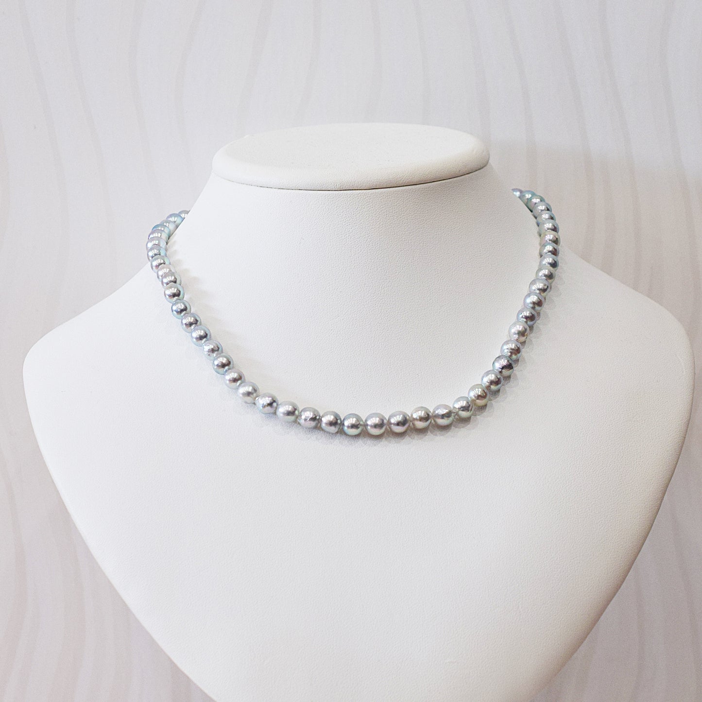 Actual product Necklace Natural color Baroque 6mm - 7mm Akoya Pearl Japan 17.1inch starand choker