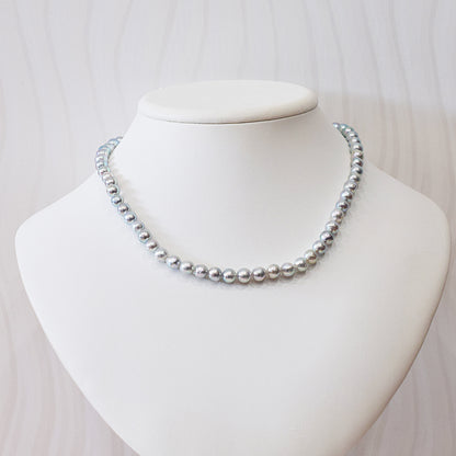 Actual product Necklace Natural color Baroque 6mm - 7mm Akoya Pearl Japan 17.1inch starand choker