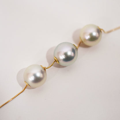 Actual product Actual product 8.8mm - 9.4mm Rose Certificate from the Pearl Science Laboratory Natural color necklace K18YG Japan reenspearl SK-439294