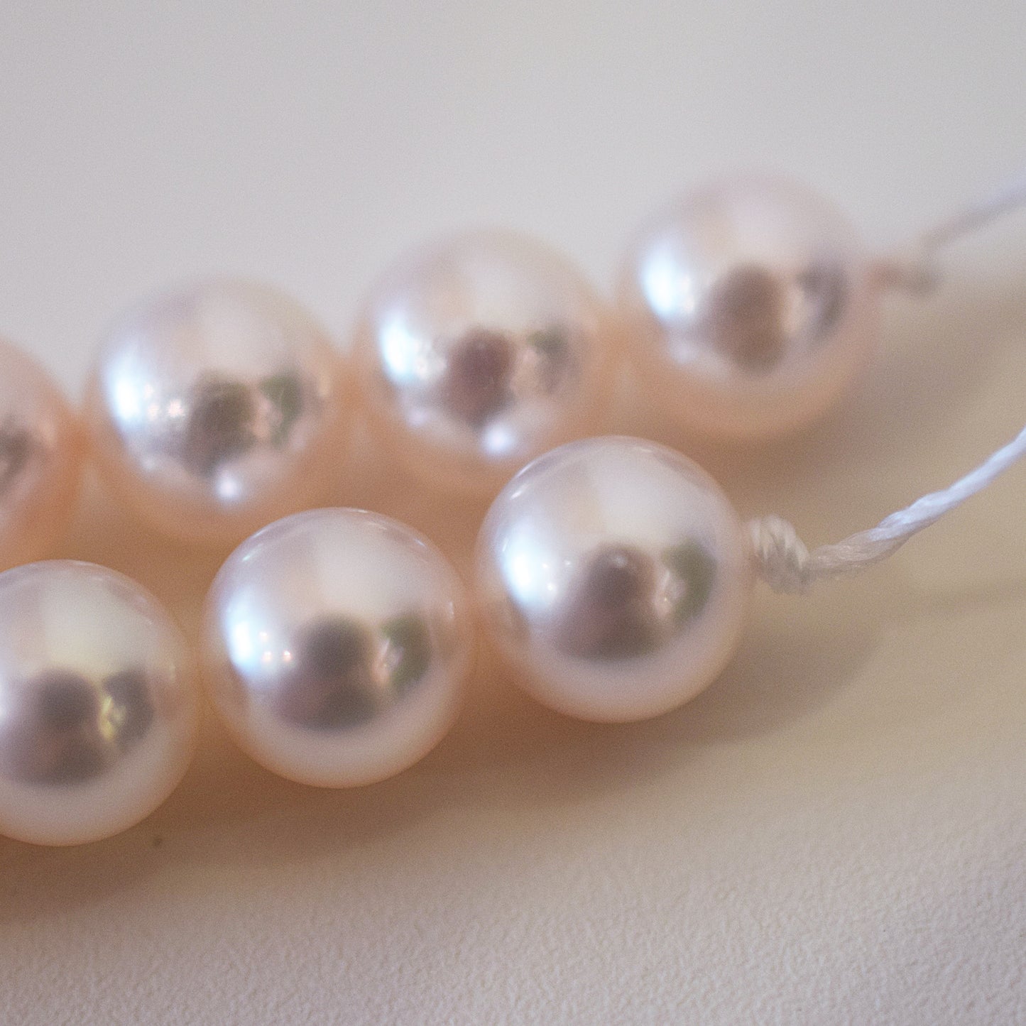 Actual product Hanadama rank white pink 7mm - 7.5mm Sea Real Akoya pearl strand choker necklace Japan Japanese Seawater Silver925