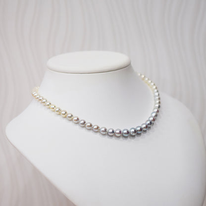 Actual product Natural color Gradient Color Baroque 6mm - 8mm Real Akoya Pearl Japan 16.3inch 41.5cm starand Japanese choker reenspearl