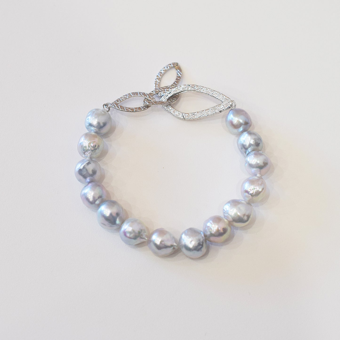 Actual product 9mm - 10mm Natural color Baroque Akoya Pearl Bracelet 7.87inch Japan AkoyaPearl SV925 Wedding Japanese Seawater