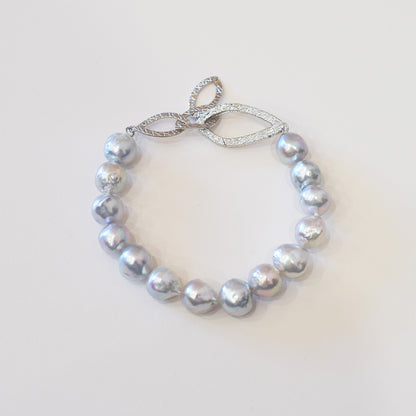 Actual product 9mm - 10mm Natural color Baroque Akoya Pearl Bracelet 7.87inch Japan AkoyaPearl SV925 Wedding Japanese Seawater