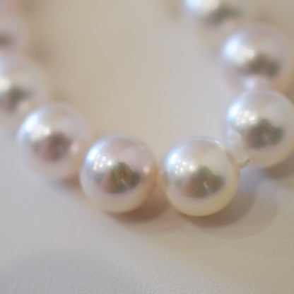 Actual product Hanadama rank white pink 7mm - 7.5mm Sea Real Akoya pearl strand choker necklace Japan Japanese Seawater Silver925