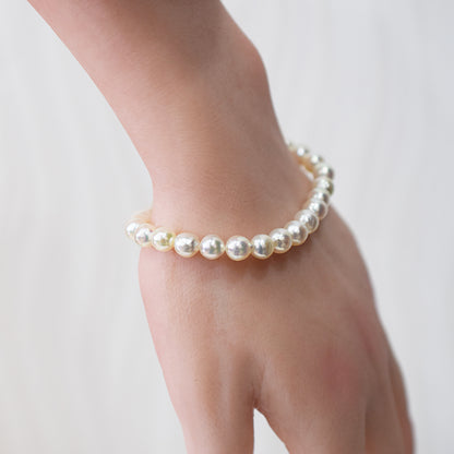 Actual product 6mm - 7mm Natural color Baroque Akoya Pearl Bracelet 7.28inch Japan AkoyaPearl SV925 Wedding Japanese Seawater