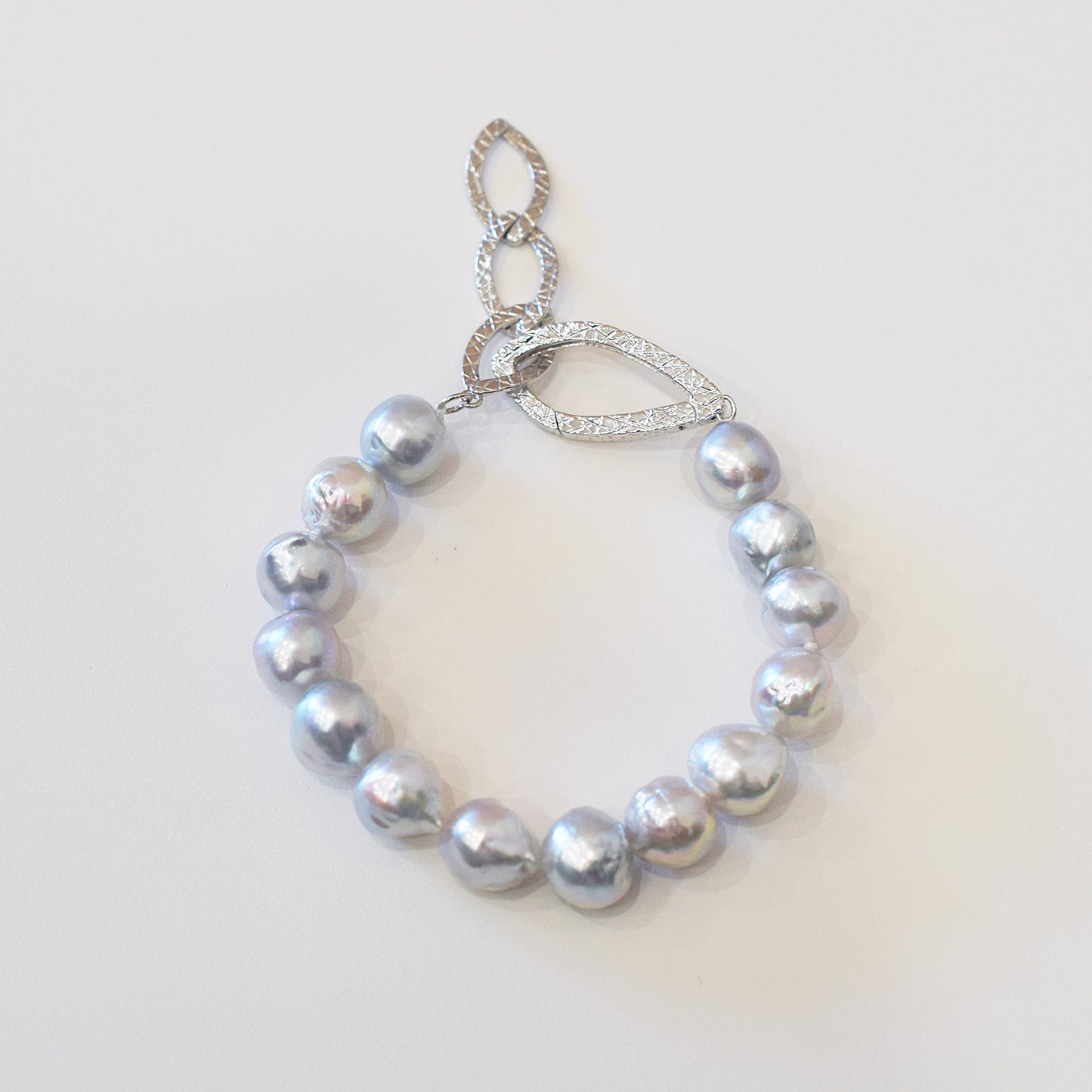 Actual product 9mm - 10mm Natural color Baroque Akoya Pearl Bracelet 7.87inch Japan AkoyaPearl SV925 Wedding Japanese Seawater