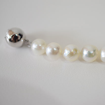 Actual product 6mm - 7mm Natural color Baroque Akoya Pearl Bracelet 6.29inch Japan AkoyaPearl SV925 Wedding Japanese Seawater