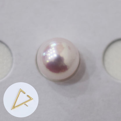 ［Custom-made］(1)White pink 7.5mm - 8mm akoya pearl Triangle Ear Cuff, (2)atural color 8.5mm - 9mm SV925 Ear Cuff