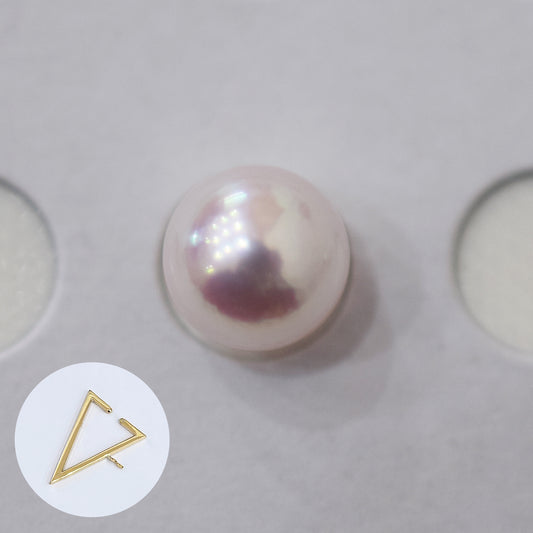 ［Custom-made］(1)White pink 7.5mm - 8mm akoya pearl Triangle Ear Cuff, (2)atural color 8.5mm - 9mm SV925 Ear Cuff