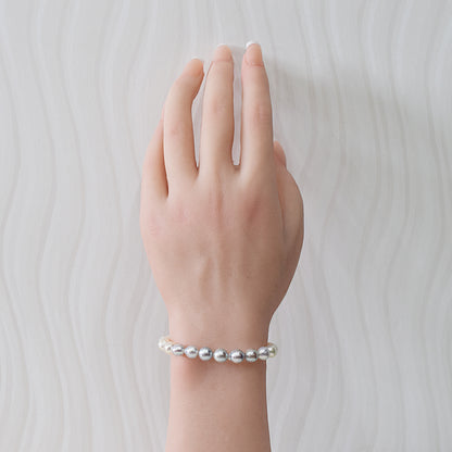 Actual product 6mm - 7mm Natural color Baroque Akoya Pearl Bracelet 6.29inch Japan AkoyaPearl SV925 Wedding Japanese Seawater