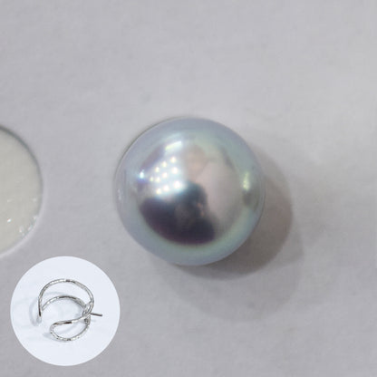 ［Custom-made］(1)White pink 7.5mm - 8mm akoya pearl Triangle Ear Cuff, (2)atural color 8.5mm - 9mm SV925 Ear Cuff