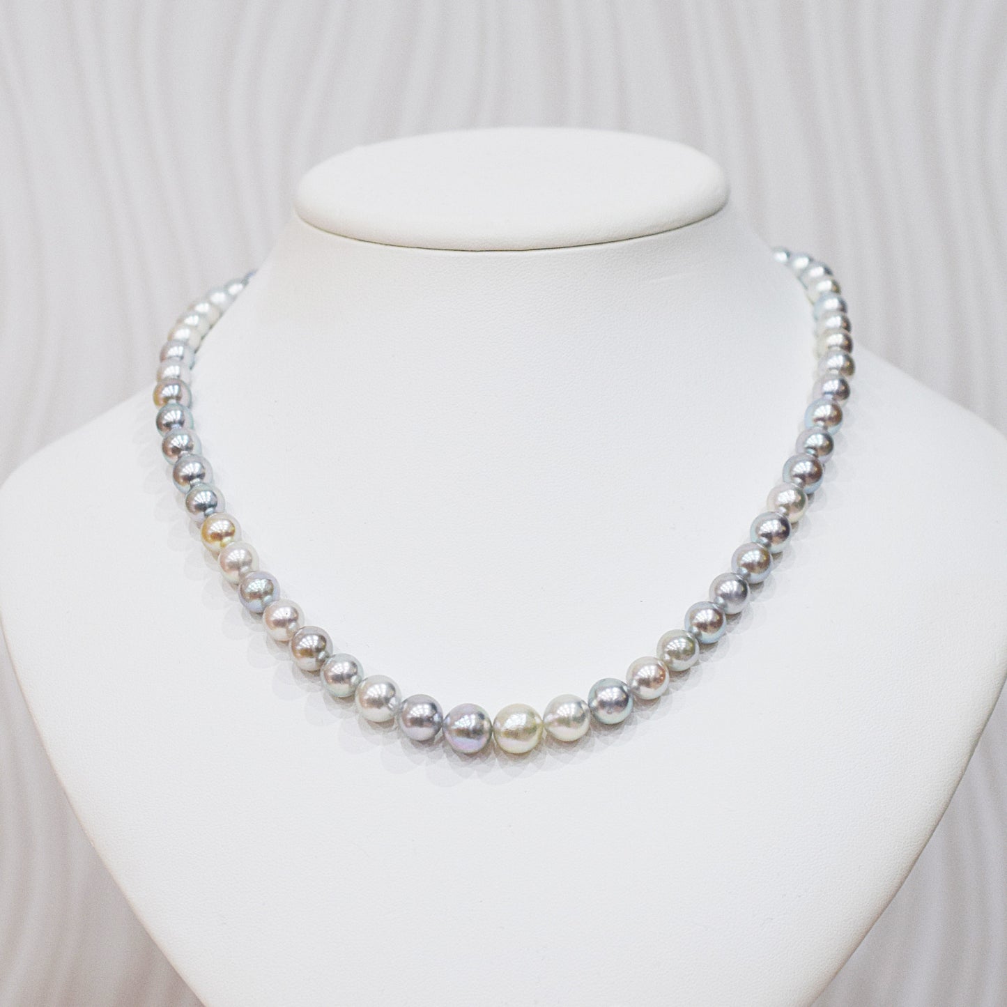 Actual product Necklace Natural multi color 6mm - 9.7mm Real Akoya Pearl From Japan 18.5inch 47cm starand choker reenspearl