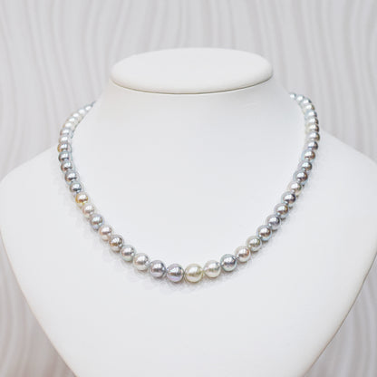 Actual product Necklace Natural multi color 6mm - 9.7mm Real Akoya Pearl From Japan 18.5inch 47cm starand choker reenspearl