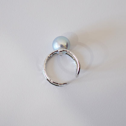 ［Custom-made］(1)White pink 7.5mm - 8mm akoya pearl Triangle Ear Cuff, (2)atural color 8.5mm - 9mm SV925 Ear Cuff