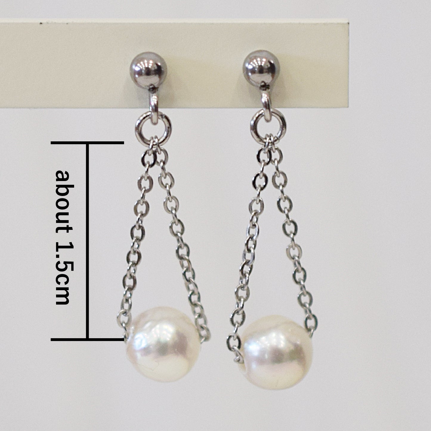 Actual product Natural color akoya Baroque pearl 6mm - 7mm Surgical Stainless Steel Seawater Akoya Pearl Stud Earrings Japan